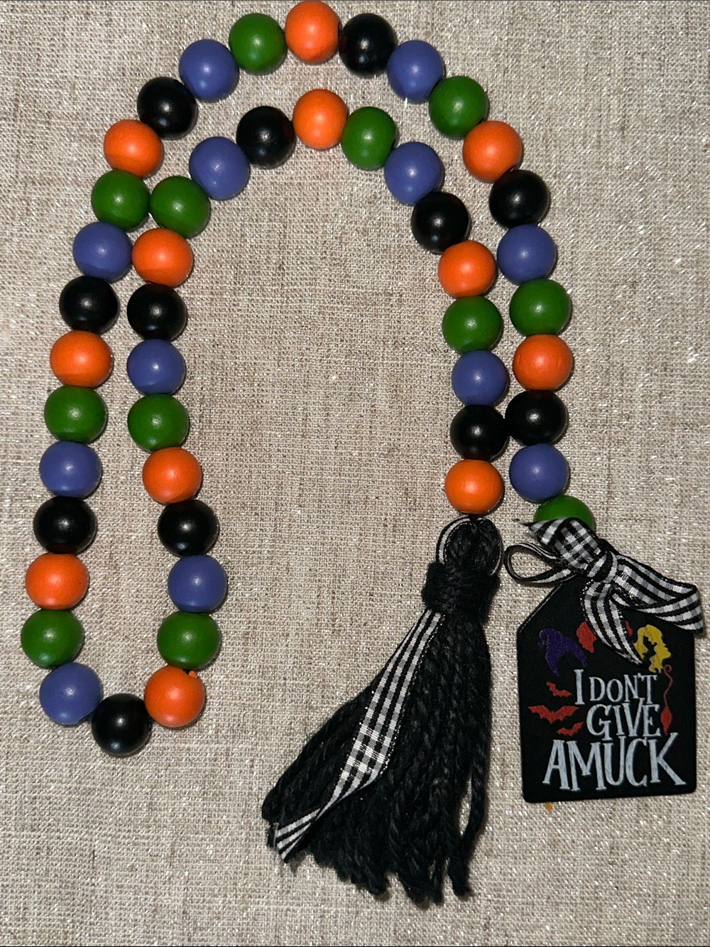 Halloween Hocus Pocus I Don’t Give AMUCK Beaded Garland Like New